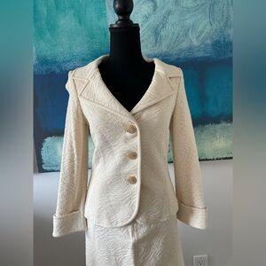 St John white blazer blazer and skirt set